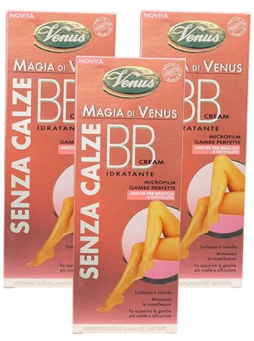 BB Cream Idratante, Senza Calze, Uniforma il Colorito, Minimizza le Imperfezioni, Fa Apparire le Gambe più Snelle e Affusolate, Anche per Braccia e Decollete 150ml (3 Unità) + Kit Bottiglie da Viaggio