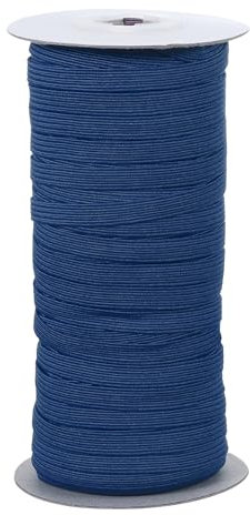 PATIKIL Élastiques 6mm x 45 Mètres, Cordon Élastique Plat en Polyester pour Couture Bricolage DIY, Bleu Marine