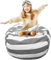 CROWNSHOP Kids Bean Bag 25 inch Kids Bean Bags Large Stuffed Animal Toy Clothes Quilts Storage Bean Bags Kids Soft Seat Cover for Kids Toddlers Teens and Adults Gray