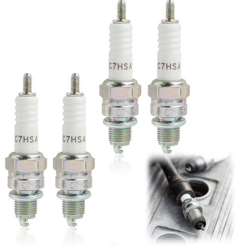 Wonvify 4 Pcs Candela di Accensione CR7HSA，4549 CR7HSA Candela per Scooter, Candela di Accensione Sostituire per NGK CR7HSA, Adatto a vari Motori a Benzina per Piccole Motociclette