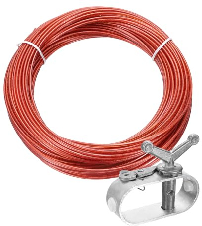 QUARKZMAN 1Pz Tenditore Fune Tensionamento Rivestita Fune Acciaio Ø 2mm Lunghezza 30m Tenditore Fune Tensionamento per Teloni per Piscina Corda Fissaggio Copertura Piscina Invernale