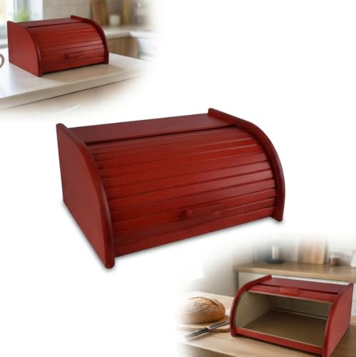 PEEWIT Holzbrot klein Rot Brotkasten Brotkasten 31x26x16 Centrometer