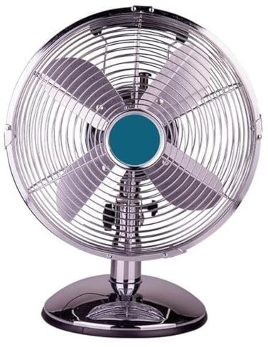 OISE ART STORE Trade Shop - Ventilateur de table Vintage Silver 40 W avec 4 pales en aluminium câble 1,8 m 6506012 -