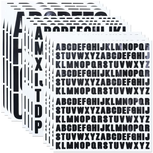 1248 Pieces Small Black Letters 1/2,1,2 Inch Capital Alphabet Sticker for Scrapbooking,Bulletin Boards,Mailbox,Bottle and Cups