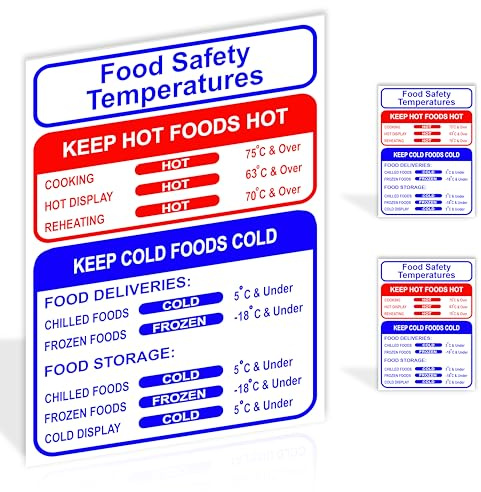 Dam Words 3 x Food Safety Stickers | 200mm x 150mm Premium Vinyl Kitchen Labels | Oil-resistant, Water-proof Kitchen Safety Stickers | Safer Food Better Business Signs