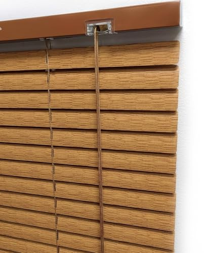 Aluminium Jalousie für Fenster Retro Holzmaserung,Horizontal Jalousien 25mm Lamelle Maßanfertigung Alu Lamellen Venezianische Jalousette Rollo Plissee (Wood,W70cm×H70cm)