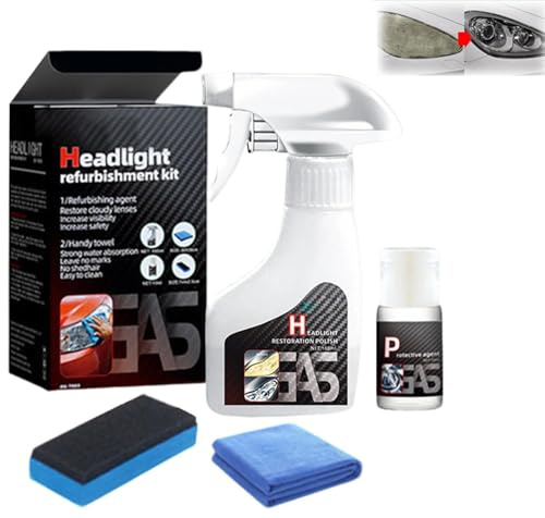 Grenben Automotive Headlamp Restoration Fluid Oxidized,Headlight Restoration Kit,Efficient Headlight Cleaner for Cloudy Headlights,Multifunctional Headlights Repair Kit for All Vehicle Types