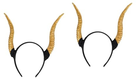 VANZACK 2pcs Gothic Antelope Horns Headband Headpiece for Halloween Party Sheep Horn Hair Accessory Costume Props