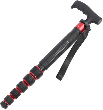 Luocute Monopode de Caméra, 17-68 ''en Alliage D'aluminium Portable Monopode de Randonnée avec Poignée de Bâton de Marche 1/4in 3/8in Vis pour Caméras de Sport DSLR
