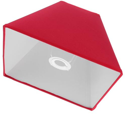 Quadratischer Lampenschirm aus Stoff in Rot für Schreibtischlampen | Dekorative Lichtabdeckung, Schlichtes Design für Schlafzimmer und Wohnraum, Farbbeständig