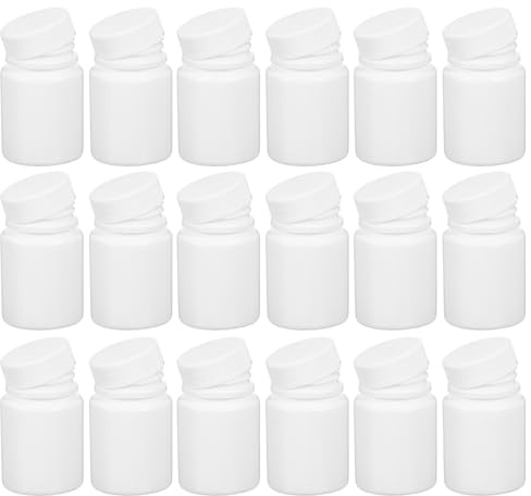 SOIMISS 100 pezzi Bottiglie per Pillole Bianco PE con Tappo Vite Sigillato da Contenitori Resistenti per Viaggio Conservazione Integratori e Compresse