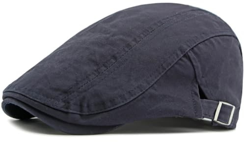 Barett Baskenmützen Für Herren Männer Frauen Baskenmütze Klassische Baumwolle Sonnenhut Männlich Weiblich Baskenmütze Hut Verstellbare Schiebermütze Künstler Baskenmützen (55-60Cm Verstellbar/Marine