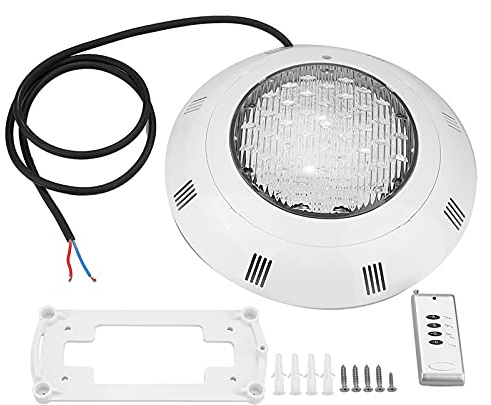 Jenngaoo Lampe LED RGB Piscine Sous Marine, Lumière Éclairage Bassin avec Télécommande 24 Watts 12 Volts Multicolore IP68 Étanche Installation Facile pour Éclairage Aquatique Jardi