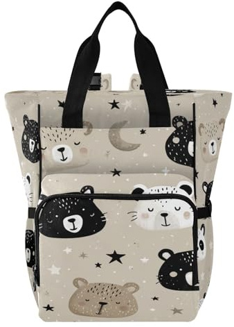 Ttgoth Sac à dos à langer imperméable avec porte-biberons isothermes, sac à dos de voyage multi-poches avec sangles de poussette pour maman et papa