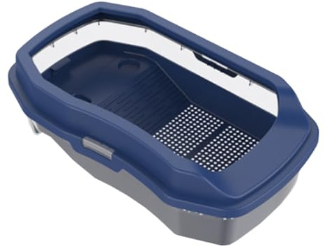 CHICAMPERA Vasca per Tartarughe Blu in Plastico Doppio Scomparto e Vasca, Resistenza all'Usura e Pulizia Conveniente per Mangiare e Prendere Sole