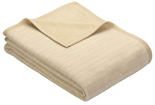 Ibena Fano Sofaschoner 100x200 cm – Sofaschutz wollweiß Creme, toller Couchschoner aus hochwertiger Baumwollmischung, kuschelweich und pflegeleicht