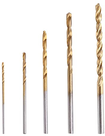 50pcs Twist Drill Bits HSS Titanium-coated Straight Shank Hand Drills 1mm/1.5mm/2mm/2.5mm/3mm