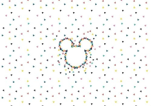 Komar Disney Vlies Fototapete | Mickey Heads-Up | Größe: 400 x 280 cm (Breite x Höhe), Bahnbreite 50 cm | Tapete, Wandbild, Dekoration, Wandbelag, Kinderzimmer, Schlafzimmer | DX8-024, bunt