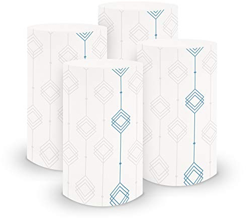 itenga 6X Windlicht Tischlicht aus Folie I Ornament I 10,0 x 21,0 cm I ideal als Tischdeko für Jede Feierlichkeit I geeignet für Teelichter oder LED-Kerzen (Hellblau)