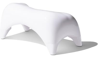 TUSHY Ottoman: A Premium Toilet Stool for The Bathroom, Modern Sleek Design | Squatting Position Helps Improve Bowel Health & Relieve Constipation (Relaxed 7.5, White/White)