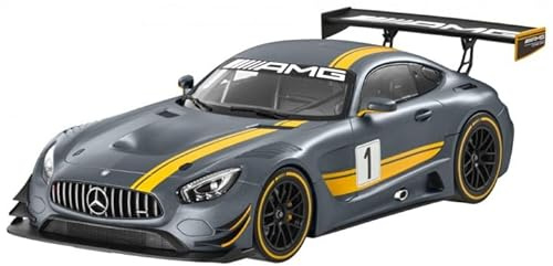 Motormax Mercedes-Benz AMG GT3 GT S Coupe Matt Grau mit Gelb Ab 2014 1/24 Modell Auto mit individualisiertem Wunschkennzeichen