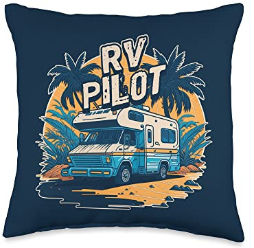 Camper Motorhome RV Pilot Throw Pillow