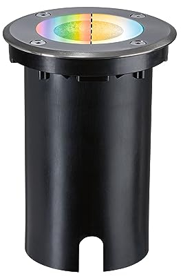 Paulmann 94845 LED luminaire d'extérieur encastré de sol Smart Home Zigbee Floor IP67 rond 110mm RGBW+ 4,9W 300lm 230V Acier brossé lumin. d'extérieur