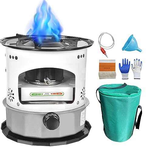 Forno a petrolio portatile per interni, senza corrente, riscaldatore a cherosene, fornello da campeggio, 5,2 l e 11000 BTU/H, riscaldamento a petrolio, per interni ed esterni, campeggio, 32,5 x 32,5 x