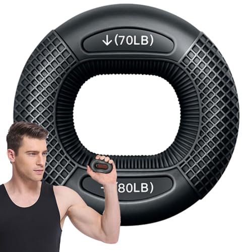 Main Grip Anneaux Ronds, Ring Grip Trainer, Renfort de Préhension de la Main, Anneau de Musculation Doigts, Anneau D'exercice à la Main avec 2 niveaux de résistance, Entraînement des poignées de bras