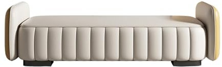 Ende der Bettbank Schlafzimmer-Betthocker, gepolsterter Ottoman/Bank, Schuhwechselhocker, einfache Garderobenbank, Sofahocker Innenbank für Wohnzimmer/Schlafzimmer/Bettende ( Color : Beige , Size : 15
