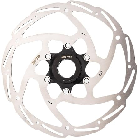 Bremsscheiben Fahrrad Fahrradbremse Center Disc Lock Rotoren 203 180 160 140 mm hochfester Stahl 1,8 mm passend for alle Beläge for MTB-Rennräder Fahrrad Bremsscheibe (Color : CL-203mm Black A)