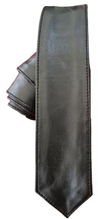 awanstar AW-0090 Schwarz Krawatte Hochwertige qualitätiv Echt Leder Hochzeit Lederkrawatte Leather tie,Schlips