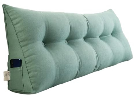 Cojín De Cabecero Lectura DeTerciopelo,Almohadón De Apoyo Rellenoalgodón PP cotton Almohada Triangular Para Cabecera Cojín de Pared, Almohada Respaldo de Cintura para Cama Sofá(Size:120X50X20CM,Color: