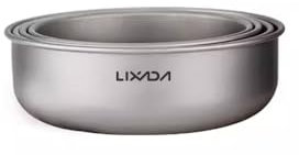 YIWEOG Metal Mixing Bowl Set Ultralight Compact Collapsible Backpacking Gear Pure Ti Single-Layer 4-Piece Camping Bowl Set Perfect for Outdoor Adventures