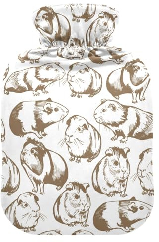 Wärmflasche mit Bezug, süßer Hamster, 2 l, auslaufsicher, Wärmbeutel für Handfußwärmer, Nacken, Schulter, Rücken, Muskelschmerzen, Kältekompresse