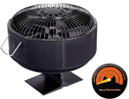 Ventilador Estufa Leña Ventilador de estufa de 5 aspas con alimentación de calor Ventilador de chimenea independiente Calentador de leña Estufa de leña Hogar silencioso Distribución eficiente del calo