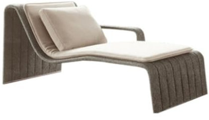 WEIDPHL Gebogener Loungesessel, Chaiselongue Aus Korbgeflecht Und Rattan Für Die Außenterrasse, Allwetter-Sofa Für Die Außenterrasse Mit Kissen Für Den Garten Oder Den Pool,Lounge a