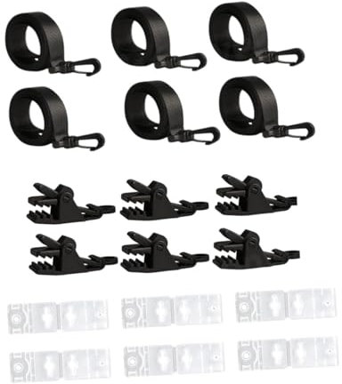 HGZLQKD Pool Solar Cover Roller Attachment Straps Ropes, Tie Down Kit, Convenient Universal Swimming Pool Sturdy Clips Accessories, 6pcs Set