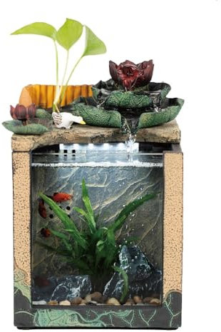 ZENY896V Fontana da Interni Fontana da Tavolo Zen Scape Flow da Interno, Cascata con Mini Paesaggio autopulente Fontana da Tavolo