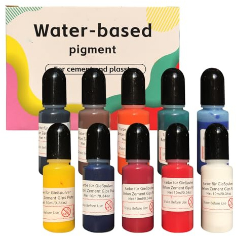 Farbpigmente Farbe Pigmente Farben für Gießpulver Gießbeton Reliefgießpulver Weiß Gießmasse Bastelbeton Bastel Beton Gips zum Gießen, Betonfarbe Zementfarbe Gipsfarben(A)