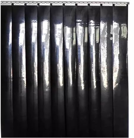 Generisch Glatter PVC-Streifenvorhang aus Kunststoff, Schweißschutzvorhang, PVC-Streifenvorhang, Rolltor, geeignet für Elektroschweißstellen, Lichtbogenschutzösen (schwarz, 1,5 x 2 m)
