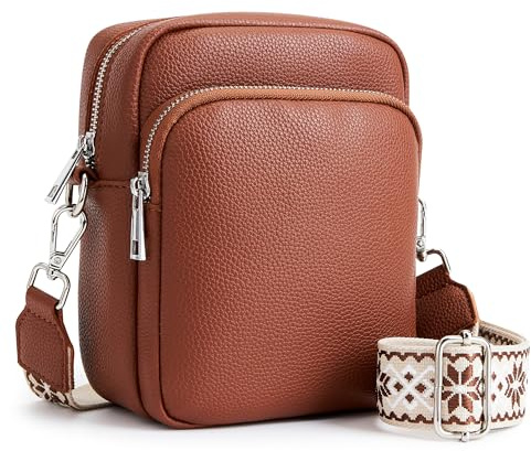 KALIDI Handytasche zum Umhängen，RFID-Blockierung PU Leder Handy Umhängetasche Handytasche mit Geldbörse zum Umhängen breiter Strap abnehmbar für Damen