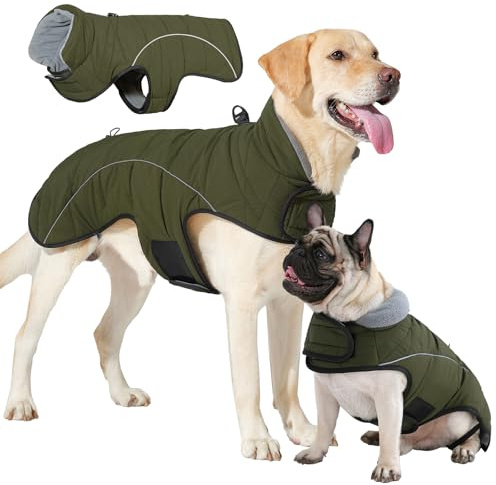 LIANZIMAU Varma rockar och jackor för hundar, hundsele kappa justerbara reflekterande hundjackor