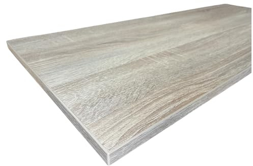 BaustoffhandelShop Dekorspanplatte 19mm Regalboden Dekorplatte für Möbel nach Maß Spanplatte Maßanfertigung (Eiche Sägerau Hell, 100 x 60 cm)