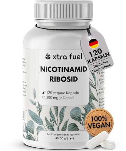 Nicotinamid Ribosid - NAD+ Vorstufe - 120 Kapseln (hochdosiert) - 300mg Nicotinamid Ribosid (NR) pro Kapsel - vegan + laborgeprüft - deutsches Unternehmen