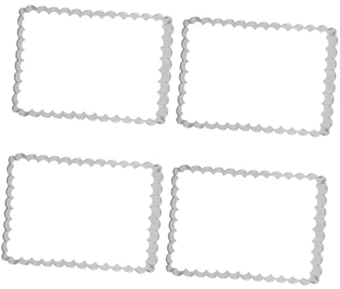 Toyvian 4 pièces Moules à Biscuits Acier Inoxydable Rectangulaires Cannelés pour Pâtisserie Maison Découpe Légumes et Fruits Antiadhésif et Facile à Démouler
