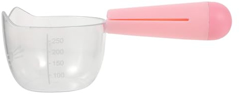 DIYEAH Cuillère pour Nourriture Animaux avec Balance Cuillère Réutilisable et Clip Étanche Scoop Antidérapant pour Croquettes et Pâté Chien et Chat Pratique et Transparent Rose