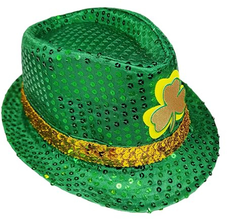 lyanny St. Patrick's Day hatt, dekorativ glitter festkläder, grön festhatt tillbehör | för fest parad performance cosplay scen kvinnor män vuxna barn