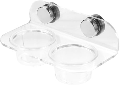 VALICLUD Distributeur Magnétique de Nourriture et d'eau pour Reptiles Argenté en Acrylique, Bol Sécurisé pour Lézards et Araignées, Accessoire pour Terrariums