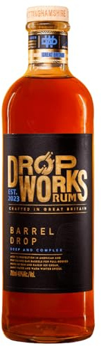 DropWorks Barrel Drop British Rum | 70cl | 40% ABV | Barrel Matured Craft Rum | No Additives or Sugar | Small Batch | Aged in American & Portuguese Oak | Made in England